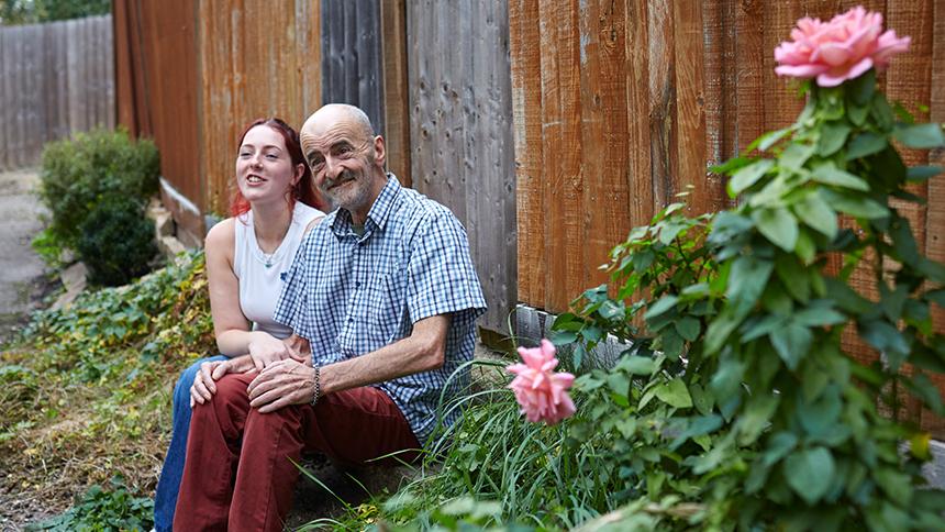 Mick Lambert with his daughter