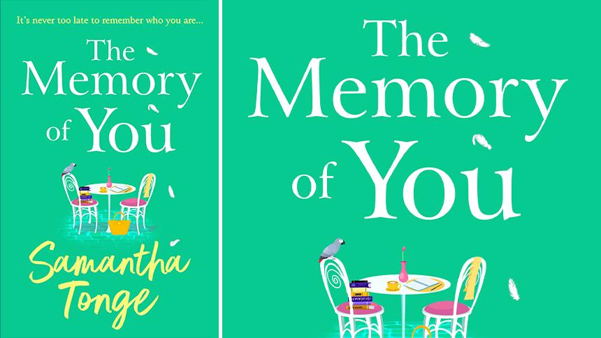Green cover of The Memory of You, featuring a table and two chairs