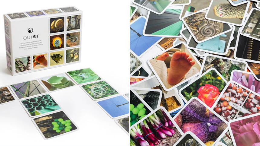 Ouisi box and a selection of photo cards