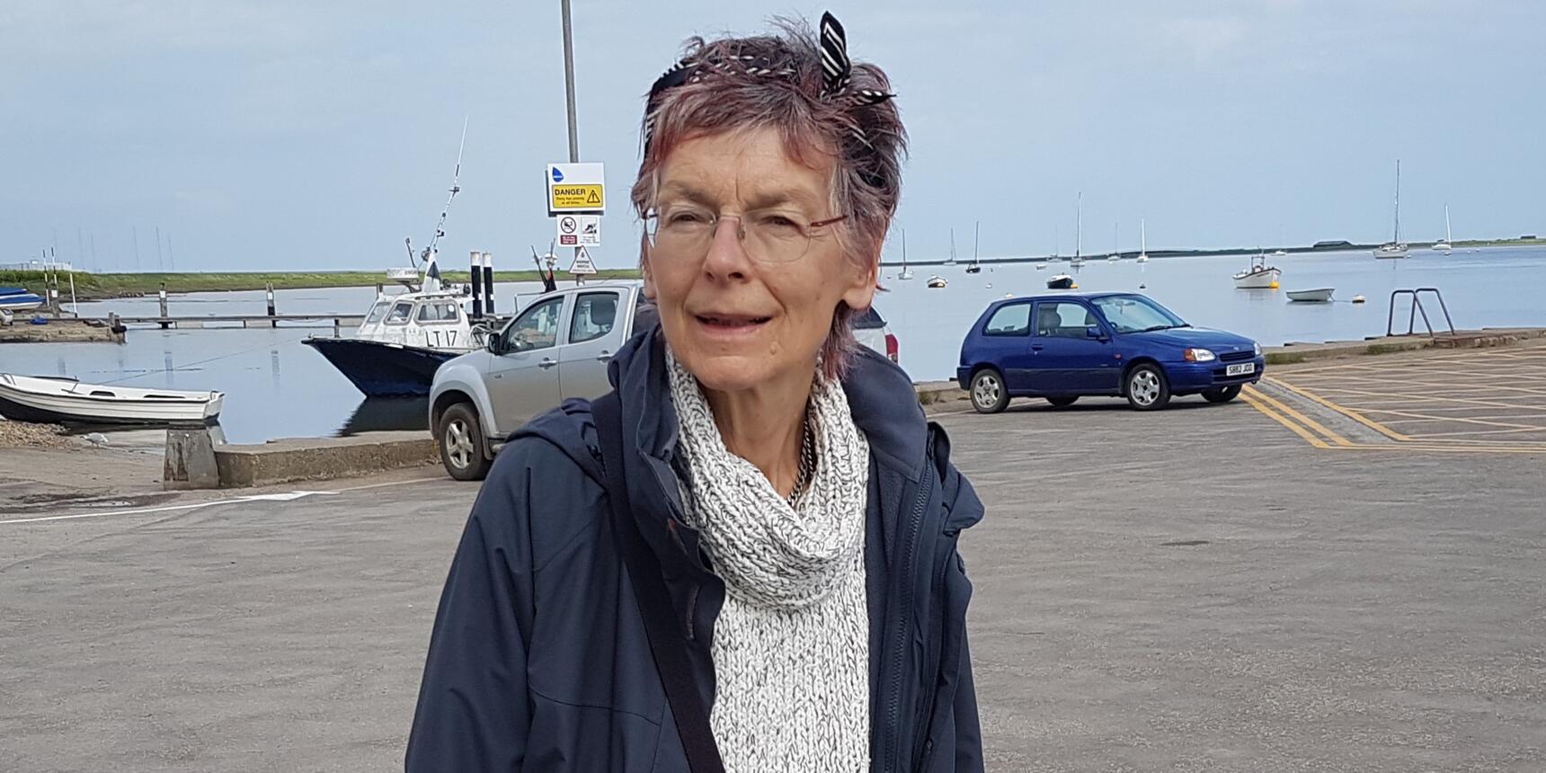A woman stood on a pier