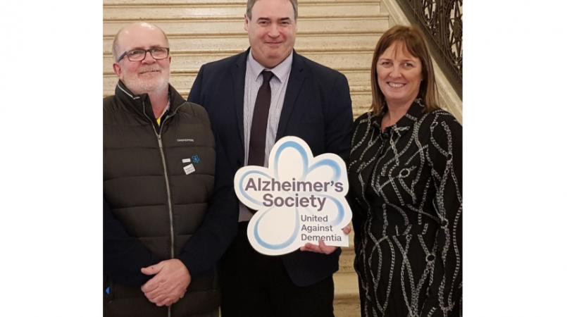 Mr Michael Keenan Sinn Fein Chair of the Health Committee Colm Gildernew MLA and Bernadine McGrory NI Country Director