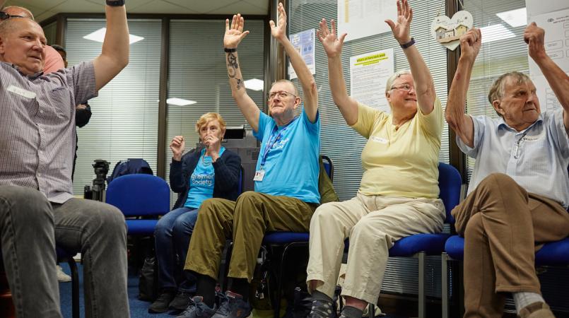 Pete taking part in a movement activity