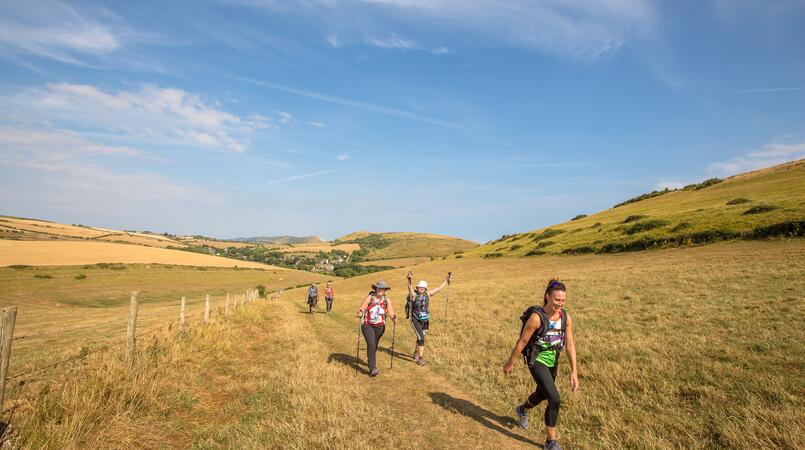 Hikers walking North Downs UC