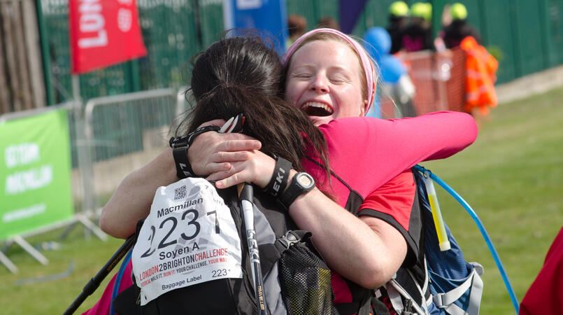 L2B finishers hugging